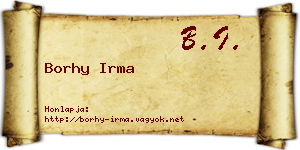 Borhy Irma névjegykártya