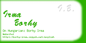 irma borhy business card